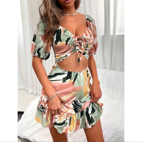 Shein brush print cut out mini dress - Picture 6 of 6